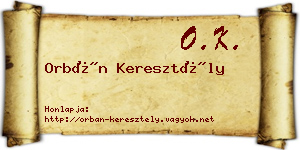 Orbán Keresztély névjegykártya